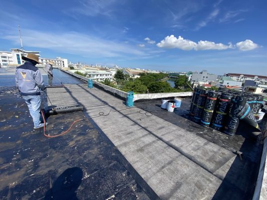 chống thấm sàn bê tông mái bằng nhựa đường