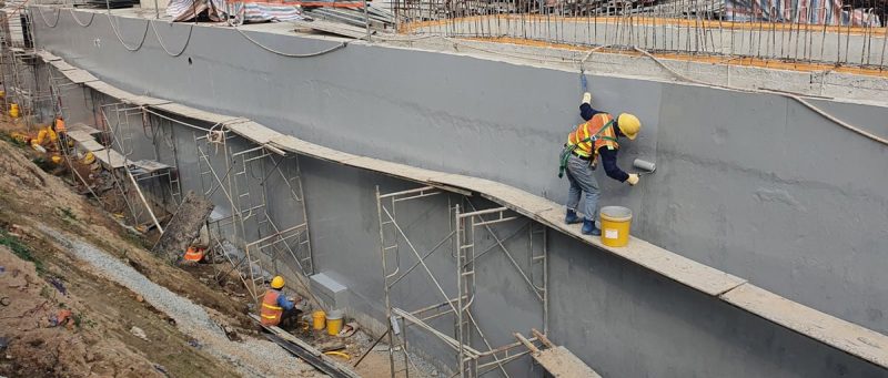 chống thấm tầng hầm ở vách ngoài